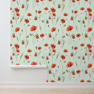 Papier Peint Pépites d'aquarelle sauvages sur le vert délicieux