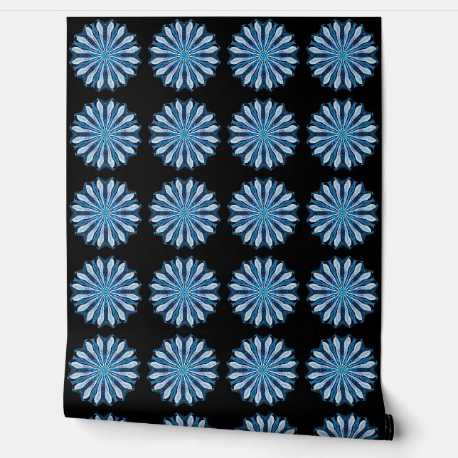 Papier Peint Pétales bleues 16 (Déroulement)