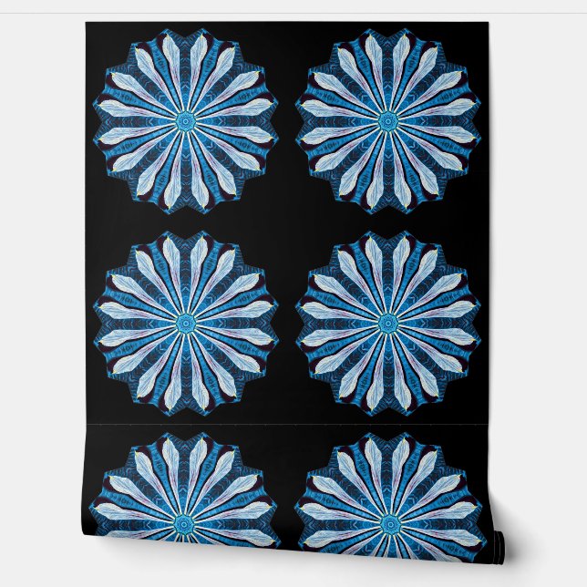 Papier Peint Pétales bleues 4 (Déroulement)