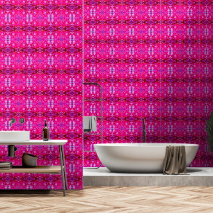 Papier Peint Pétales de rose rose vif M modèle floral