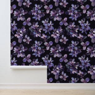 Papier Peint Pétales Violets En Arrière - plan Noir Flore Mysté