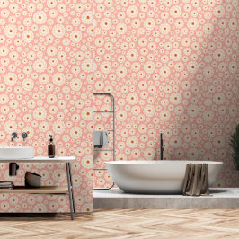 Papier Peint Petites fleurs roses en poudre