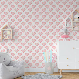 Papier Peint Petits Coeurs Roses Bébé Fille Nourriture