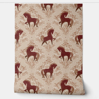 Papier Peint Pferde mit floral Elementen