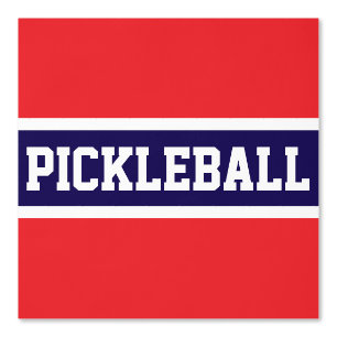 Papier Peint PICKLEBALL Athlète Rouge Blanc Marine Bleu Stripes