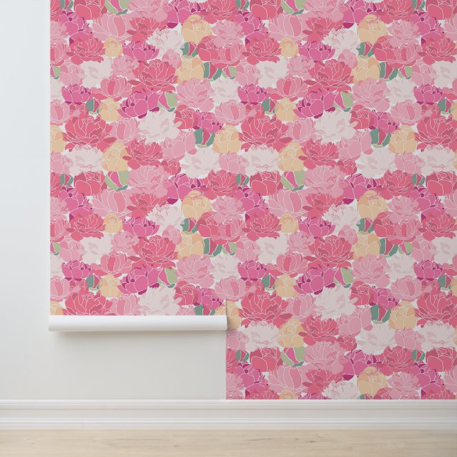 Papier Peint Pies roses brillantes (Application)