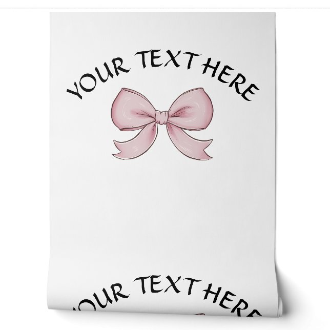 Papier Peint Pink Bow Nom personnalisé Coquette du texte (Déroulement)