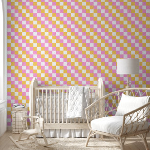 Papier Peint Pink et Gold 4 en damier