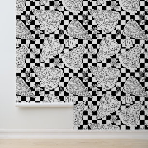 Papier Peint Pizza Patmotif noir et blanc Checkerboard