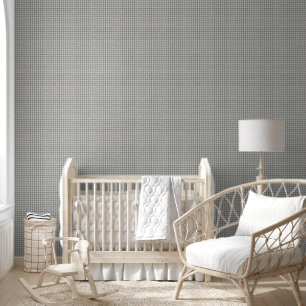 Papier Peint Plaid Noir et Blanc Perturbé Petit Décor de Bain