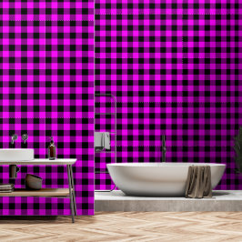 Papier Peint Plat de buffalo de bûcheron rose Fuchsia noir 3 po