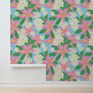 Papier Peint Plumeria rose motif