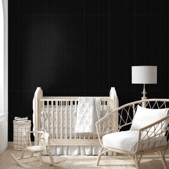 Papier Peint Point noir blanc Polka de base Point minimal (Enfants)