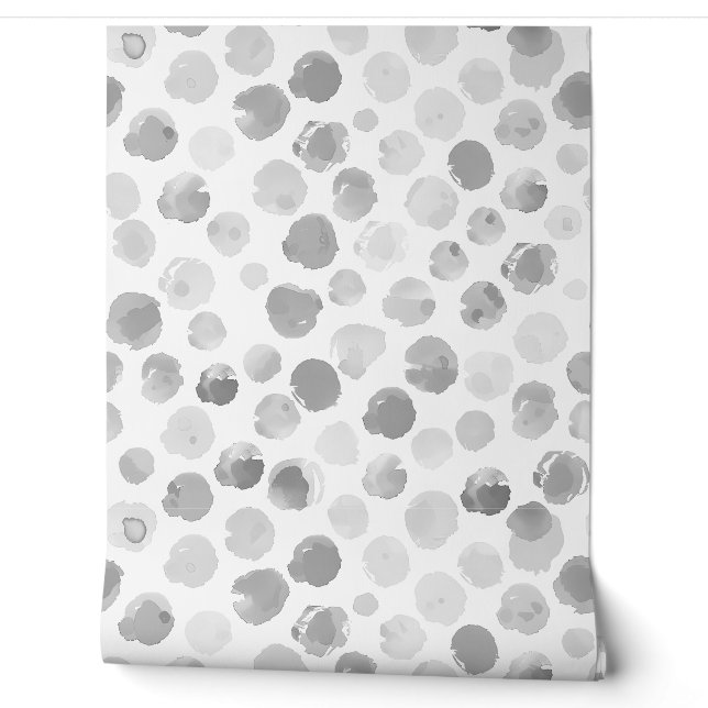 Papier Peint Points Aquarelle motif Brown (Déroulement)