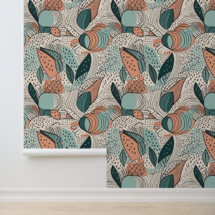 Papier Peint Points Boho abstrait Doodles Lines