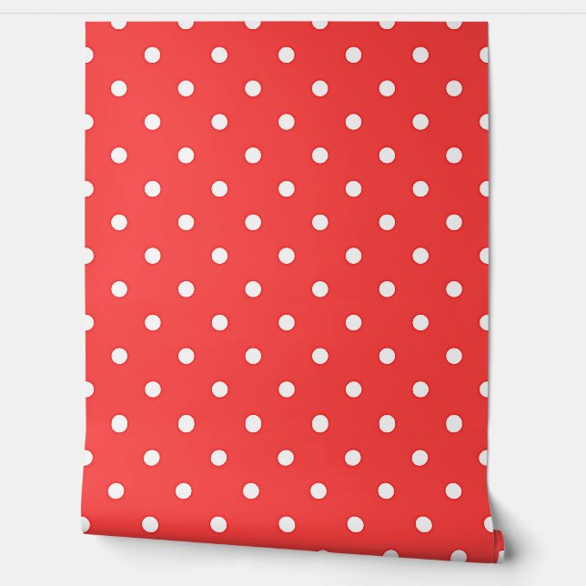 Papier Peint Points rouges blancs (Déroulement)