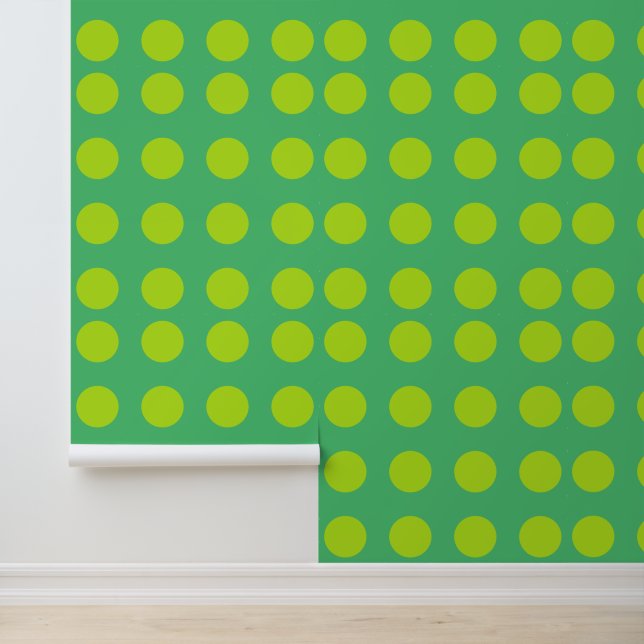 Papier Peint Points turquoise sur points vert citron (Application)