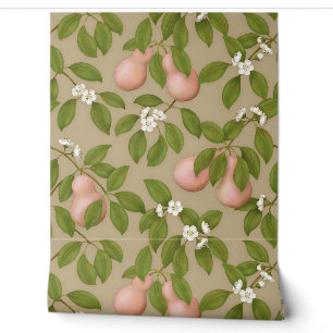 Papier Peint Poires roses (marron clair)
