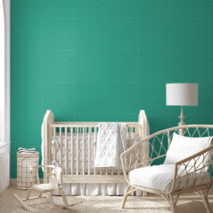 Papier Peint Pois blancs sur Turquoise