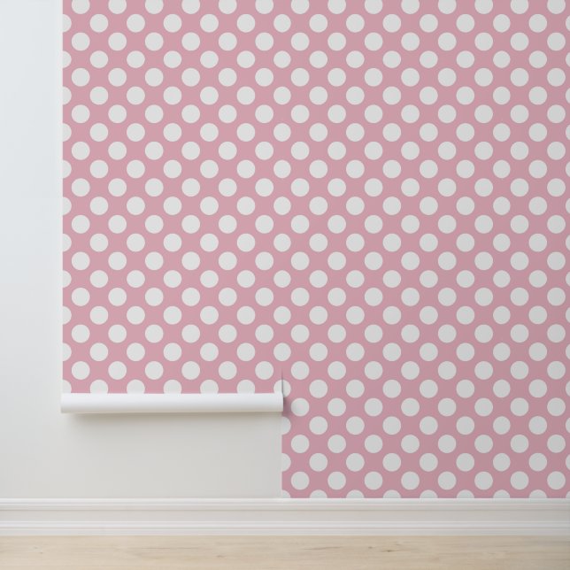 Papier Peint Pois roses, Motif Pointe Polka, Points, Pointe (Application)
