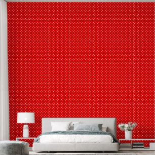 Papier Peint Pois rouges et blancs