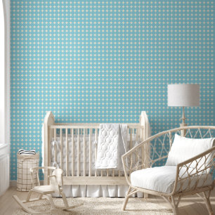 Papier Peint Pois vintage Motif bleu clair Nursery Deco