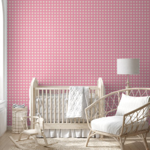 Papier Peint Pois vintage Motif Crème rose pépinière Déco