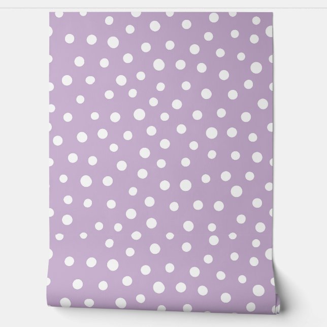 Papier Peint Pois violets et blancs (Déroulement)