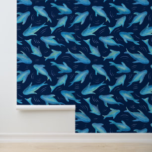 Papier Peint Poisson bleu nageant