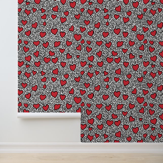 Papier Peint Pop Art Heart Motif (Application)