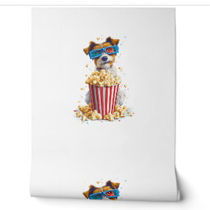Papier Peint Popcorn Pup - Movie Night Dog