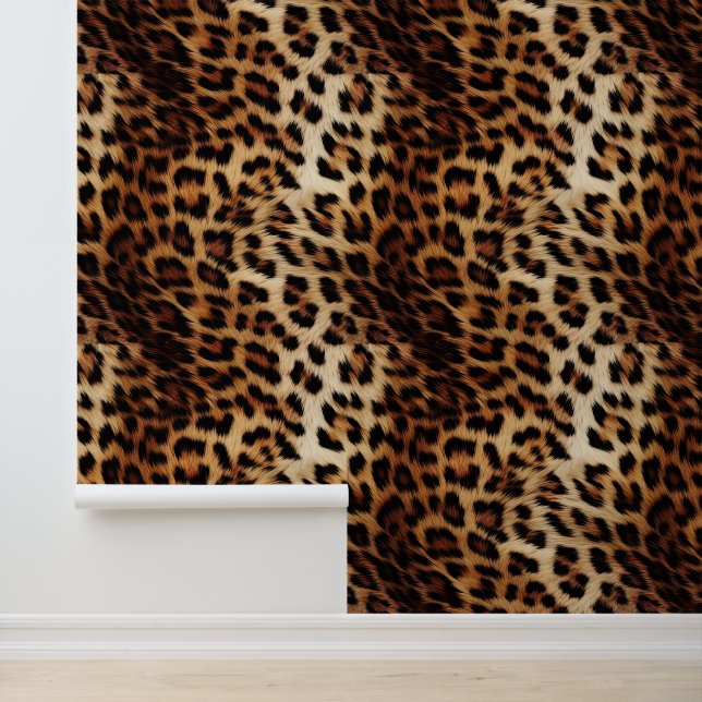 Papier Peint Poster de animal Leopard Brown crème (Application)