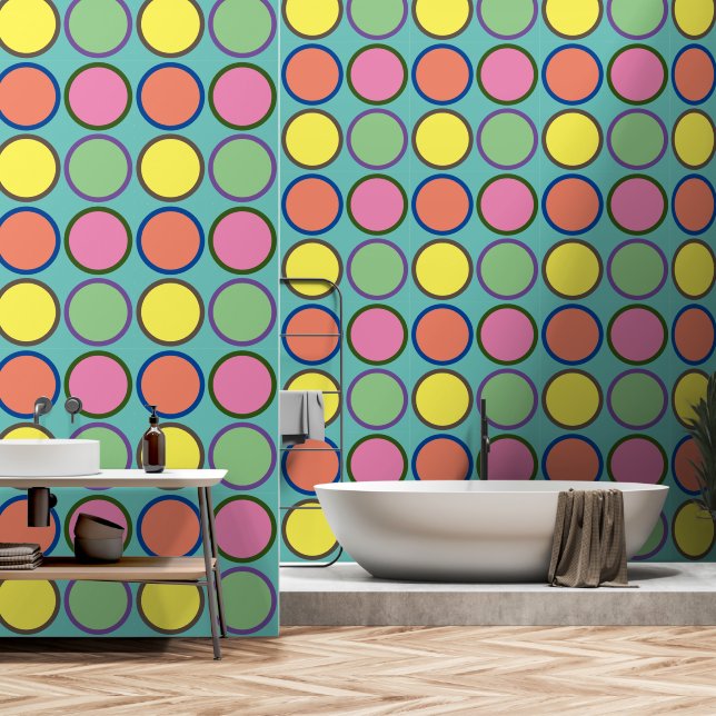 Papier Peint Pot Polka (Salle de bain)