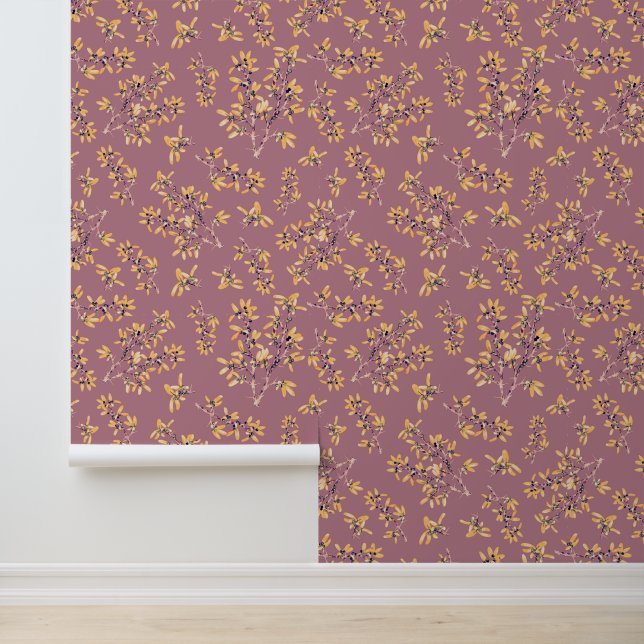 Papier Peint Poudre d'or noir rouge (Application)