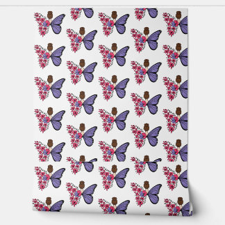 Papier peint pour fille papillon lunaire | Fée flo