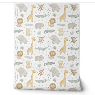 Papier Peint pour Nursery Safari Papier Peint An