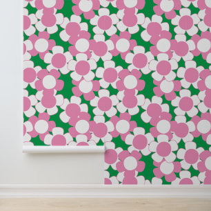 Papier Peint Préparation Daisy Bloom – Rose & Vert
