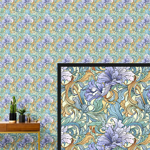 Papier Peint Purple Mauve Vert Aqua Jaune Or Art Nouveau
