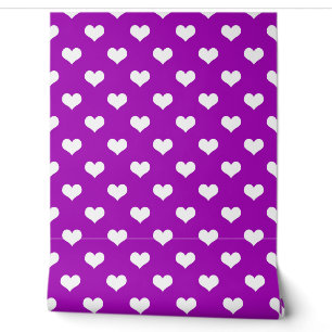 Papier Peint Purple White Love Heart Motif Design Fond d'écran