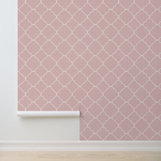 Papier Peint Quatrefoil moderne bébé rose pour filles