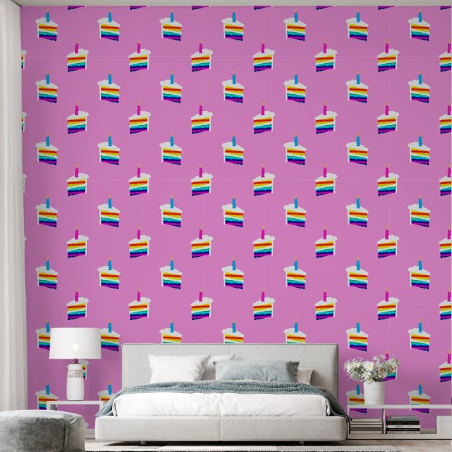 Papier Peint Rainbow Birthday Cake (Chambre à coucher)
