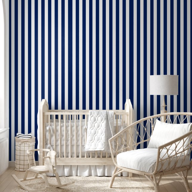 Papier Peint Rayé Bleu (Enfants)
