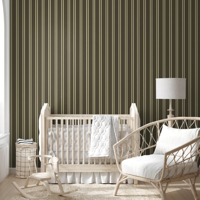Papier peint rayé vert et blanc  (Enfants)