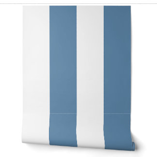 Papier Peint Rayure de cabane surdimensionnée bleu poussiéreux