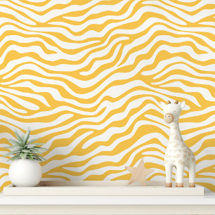 Papier Peint Rayure de zèbre jaune et blanc