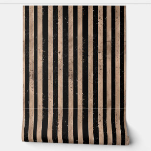 Papier Peint Rayures marron et noires