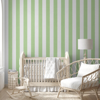 Papier Peint Rayures vertes à l'aquarelle | Chambre de bébé fil