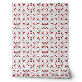 Papier Peint Red and Black Doodle Hearts Geometric Love 