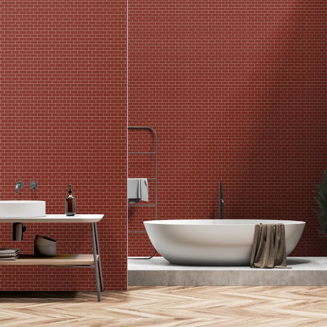 Papier Peint Red Brick Wall Pattern (Salle de bain)