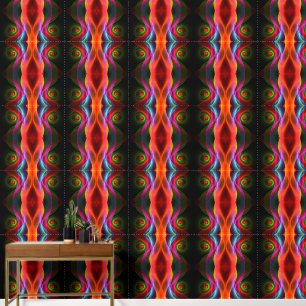 Papier Peint Red Green Orange Modern Abstrait Art Motif #22